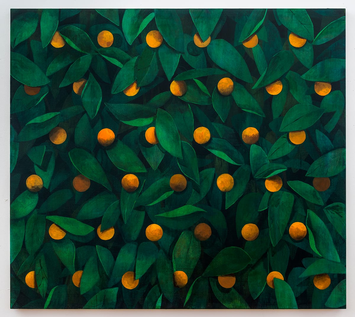 Ryan Mrozowski, "Untitled (Orange)" (2015), acrylic on linen, 50 x 56 in.