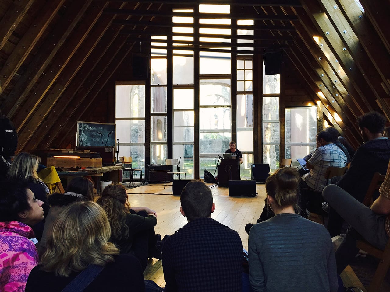 Electronic music by Brian Monahan of Bristol in a sacred space within a sacred space