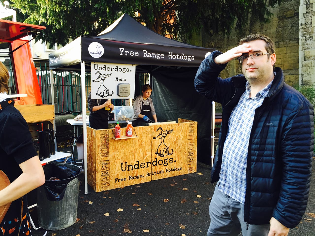 You can't have a progressive art project without free-range food. This is on-site at Sanctum.