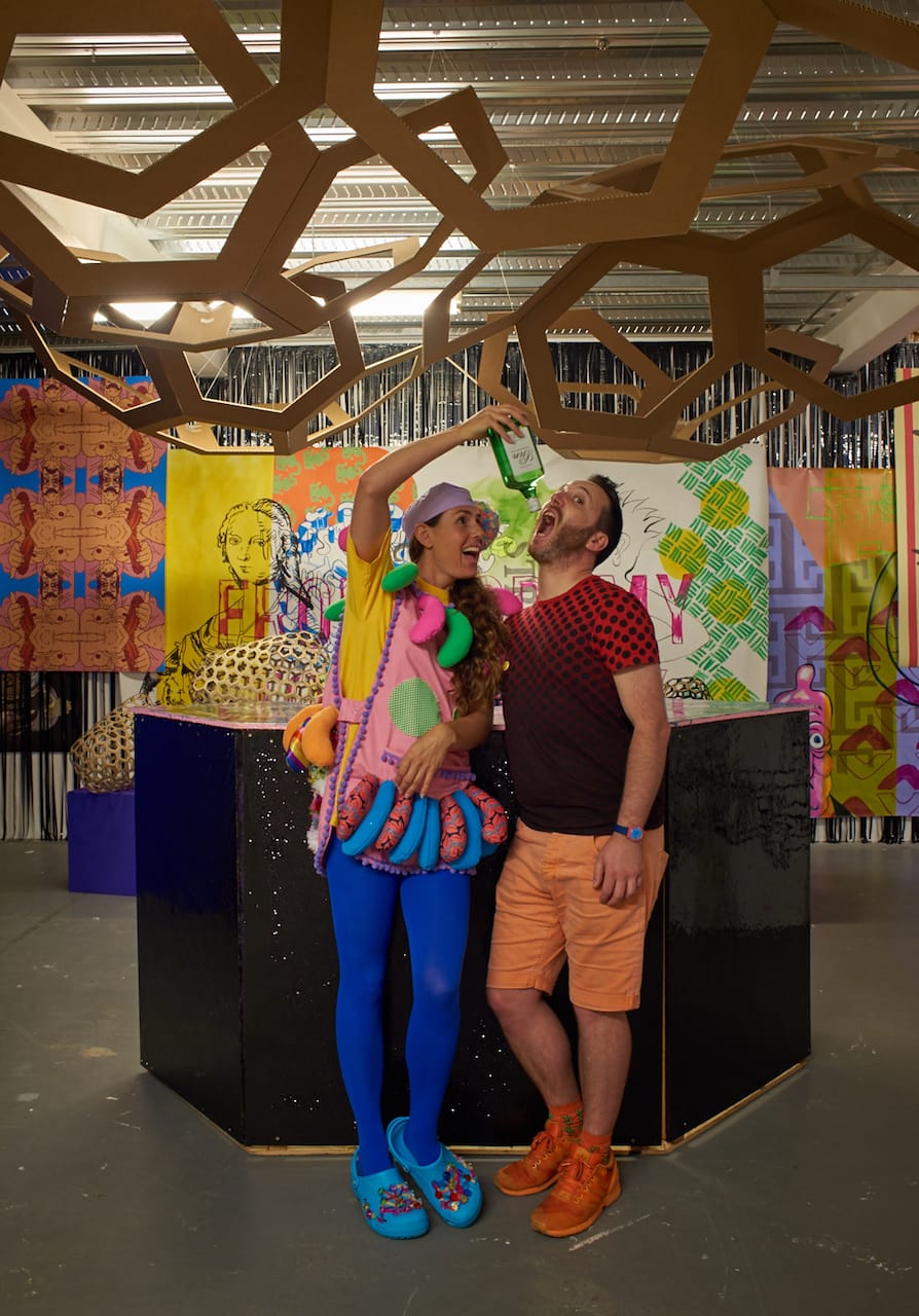 John Walters and his bartender (photo by Jonathan Bassett)