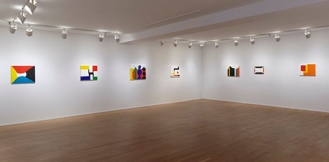 Installation view, 'Andrew Masullo: Recent Paintings' at Tibor de Nagy (photo by Alan Weiner) (click to enlarge)