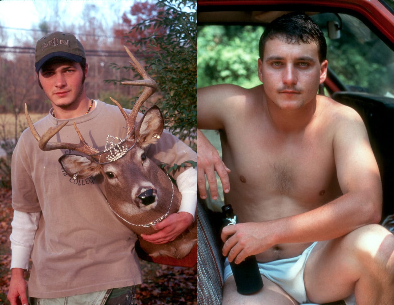 Michael Meads, "Drag Stag" (1996) and "Aaron at Sulpher Springs" (1994) (images courtesy the artist)