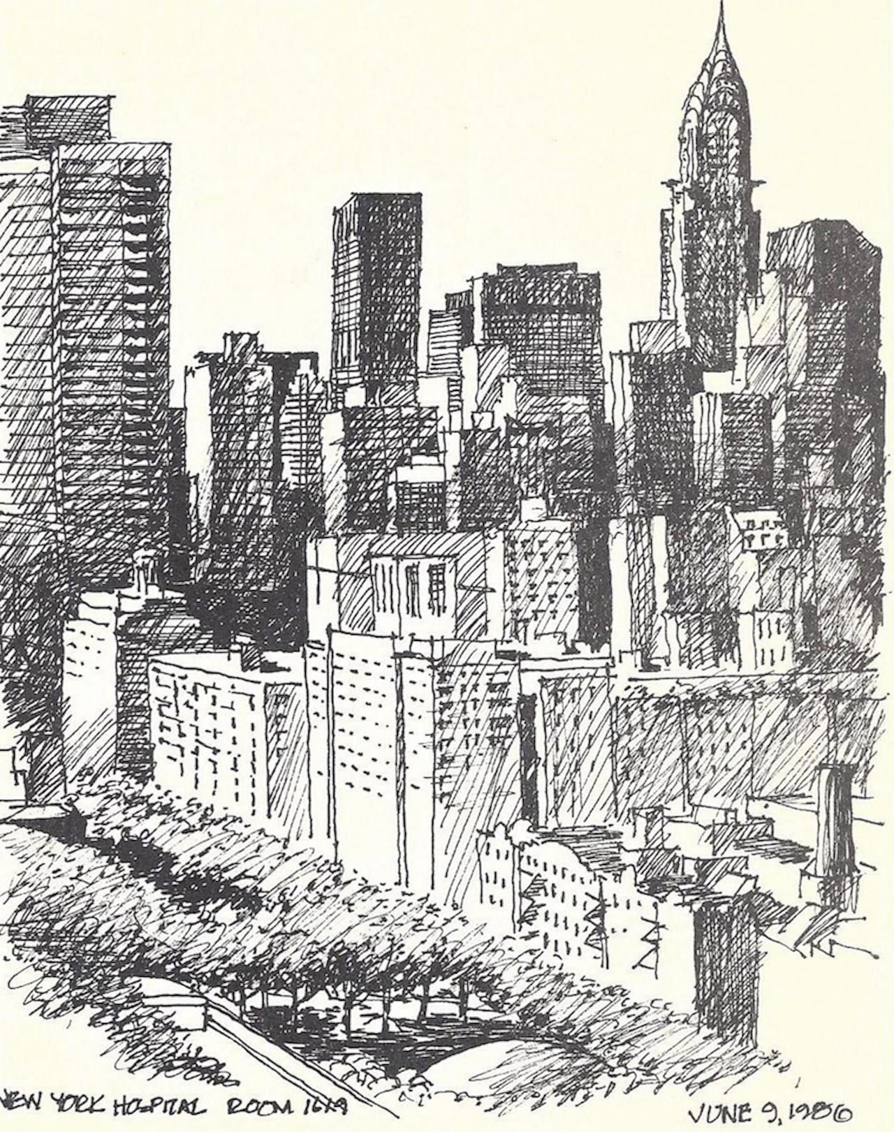 Jim Terrell, "New York Hospital Room, 1619" (year unknown) (courtesy Debra Robusto) (click to enlarge)