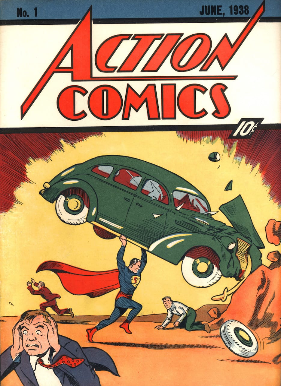 Jerry Siegel (writer) and Joe Shuster (artist), 'Action Comics' (No. 1, June 1938). Published by Detective Comics, Inc., New York (courtesy of Metropoliscomics.com)
