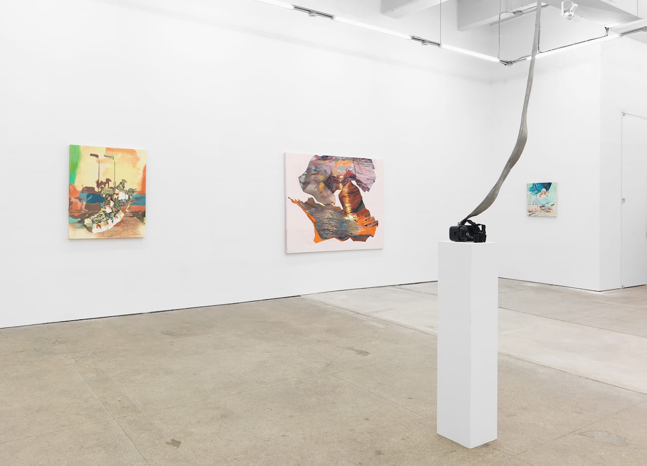 Installation view, Rachel Rossin, 'Lossy' at Zieher Smith & Horton (photo by Matt Grubb, all images courtesy the artist and Zieher Smith & Horton)