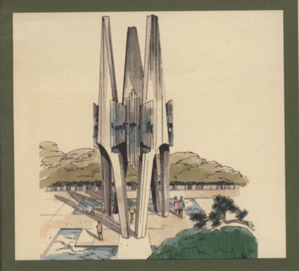 Architectural rendering of the Triforium (courtesy of Los Angeles Public Library)