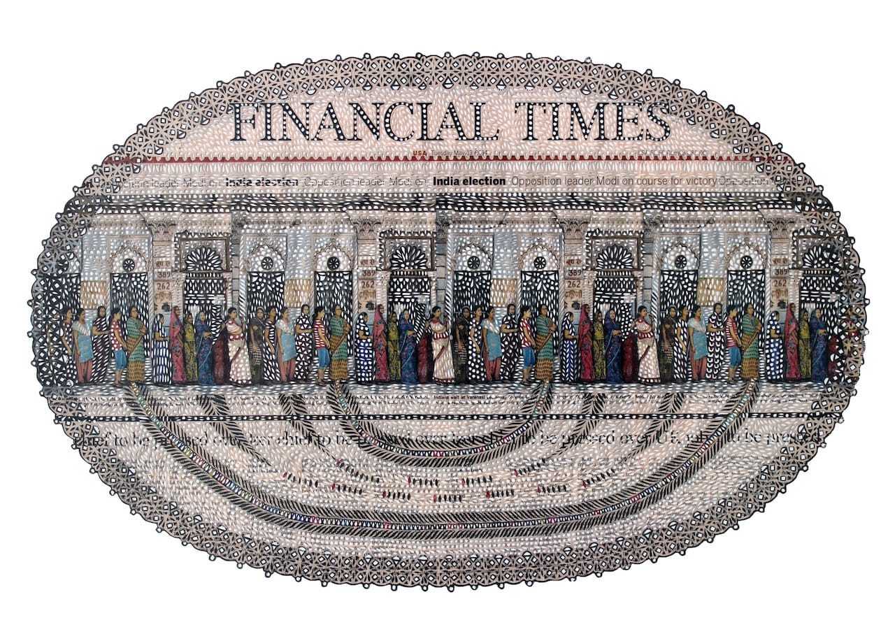 Tuesday, May 13, India election, 2015, 12 x 19 inches