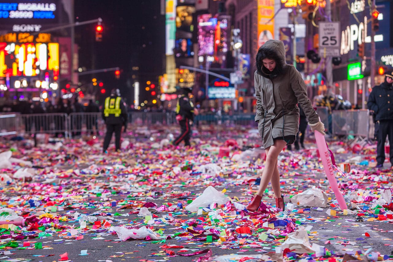 The aftermath of New Years Eve in Times Square (photo courtesy Anthony Quuntano's Flickrstream)
