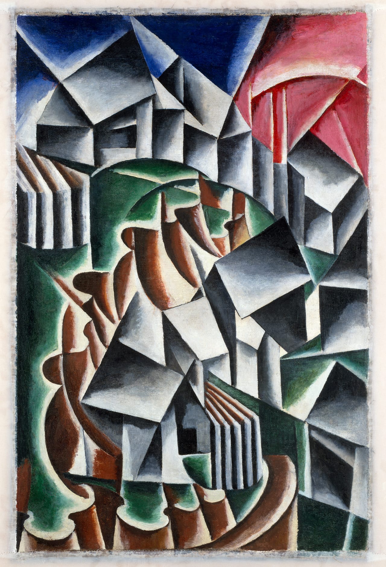 Liubov Popova, "Birsk" (1916), oil on canvas, 41 3/4 x 27 3/8 inches (106 x 69.5 cm), Solomon R. Guggenheim Museum, New York Gift, George Costakis, 1981 (image © Solomon R. Guggenheim Museum)