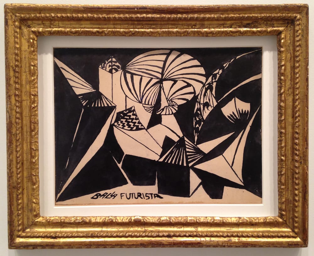 Giacomo Balla, "Fuochi d'Artificio (Feux d'Artifice)" (1916/1917), ink on cardboard, 10 x 14 inches.