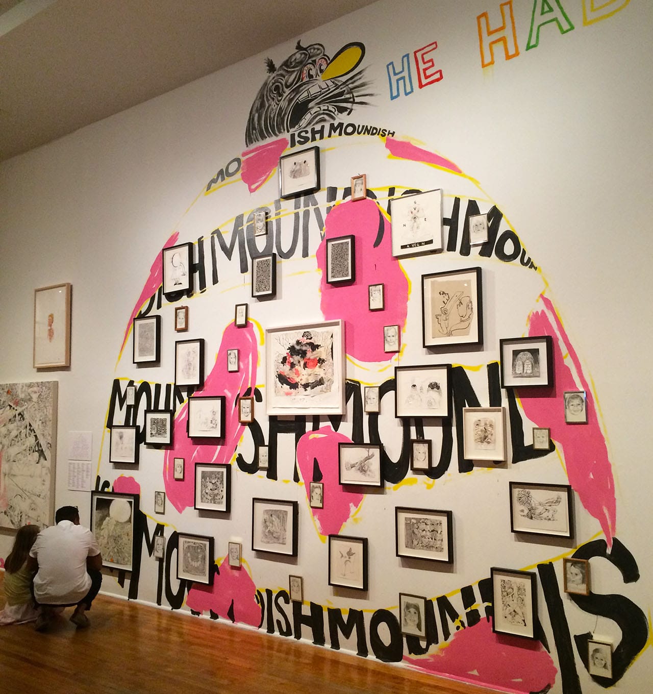 Installation view of 'Trenton Doyle Hancock: Skin and Bones, 20 Years of Drawing' at the Studio Museum in Harlem (photo by Benjamin Sutton/Hyperallergic)