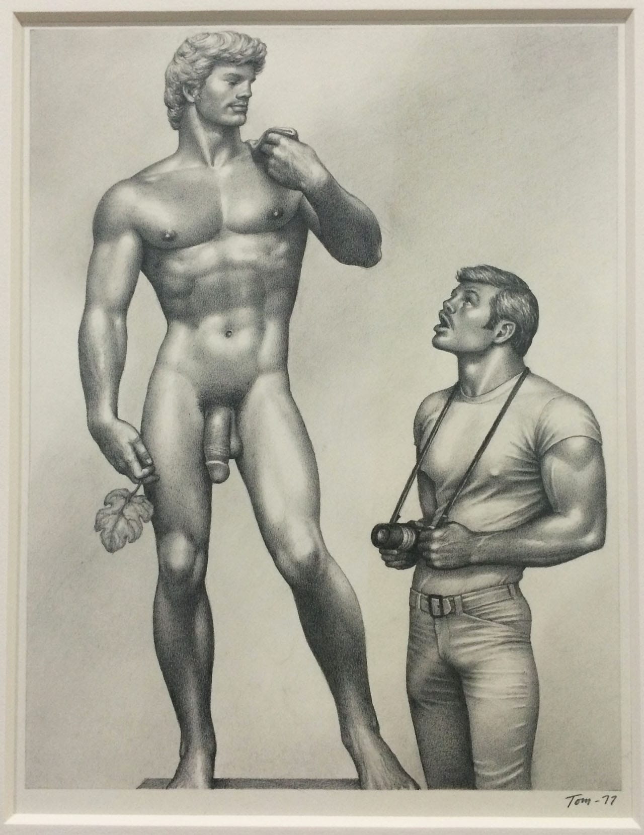 Tom of Finland, "Untitled" (1987) (photo by Benjamn Sutton/Hyperallergic)