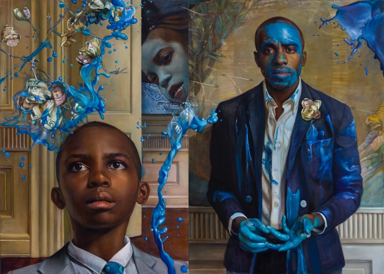 Tangled up in Blue (2015) diptych.