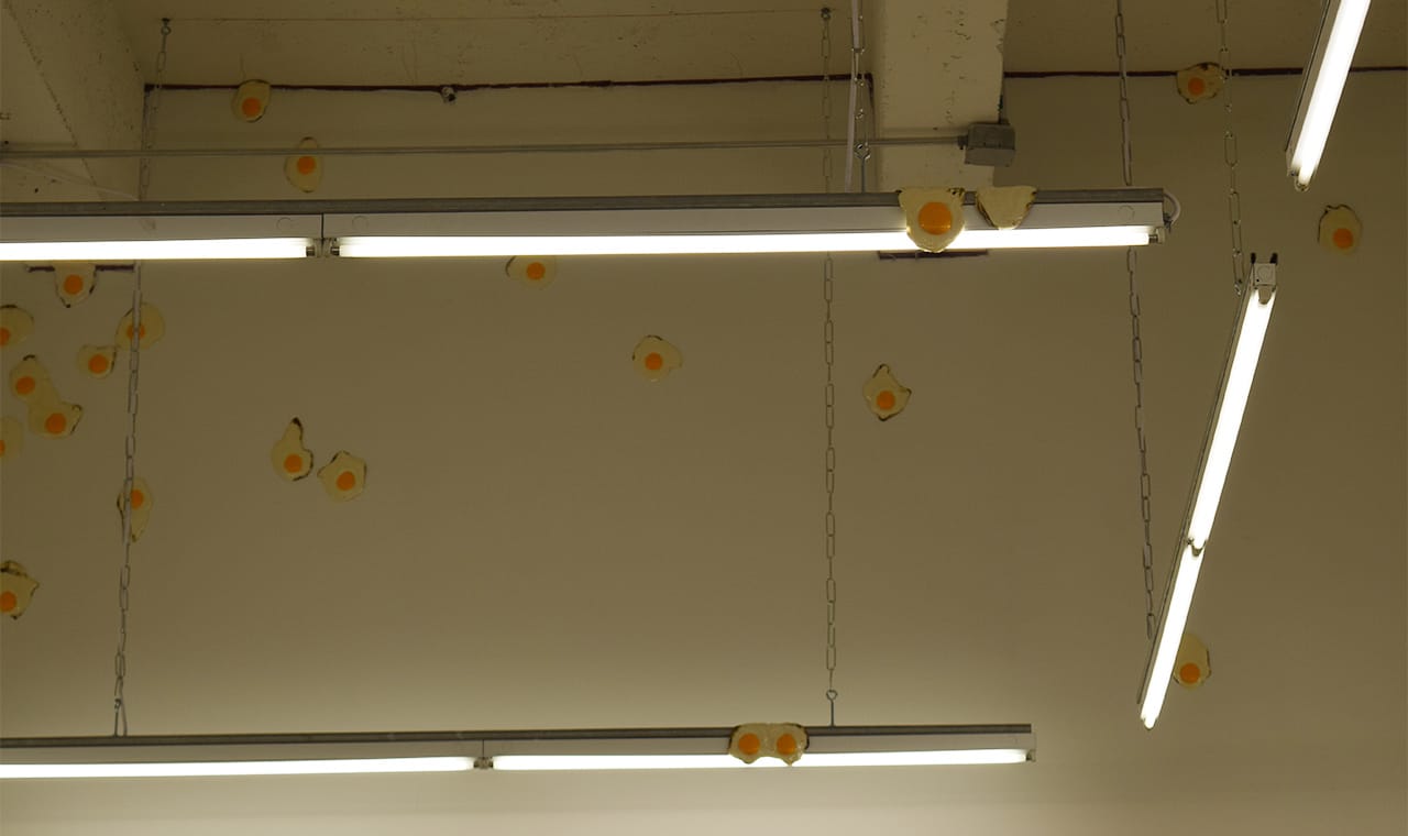 Installation view of Christopher Chiappa's 'Livestrong' at Kate Werble Gallery