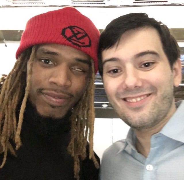 Martin Shkreli poses with rapper Fetty Wap in this recent Twitter pic (image via @MartinShkreli/Twitter)