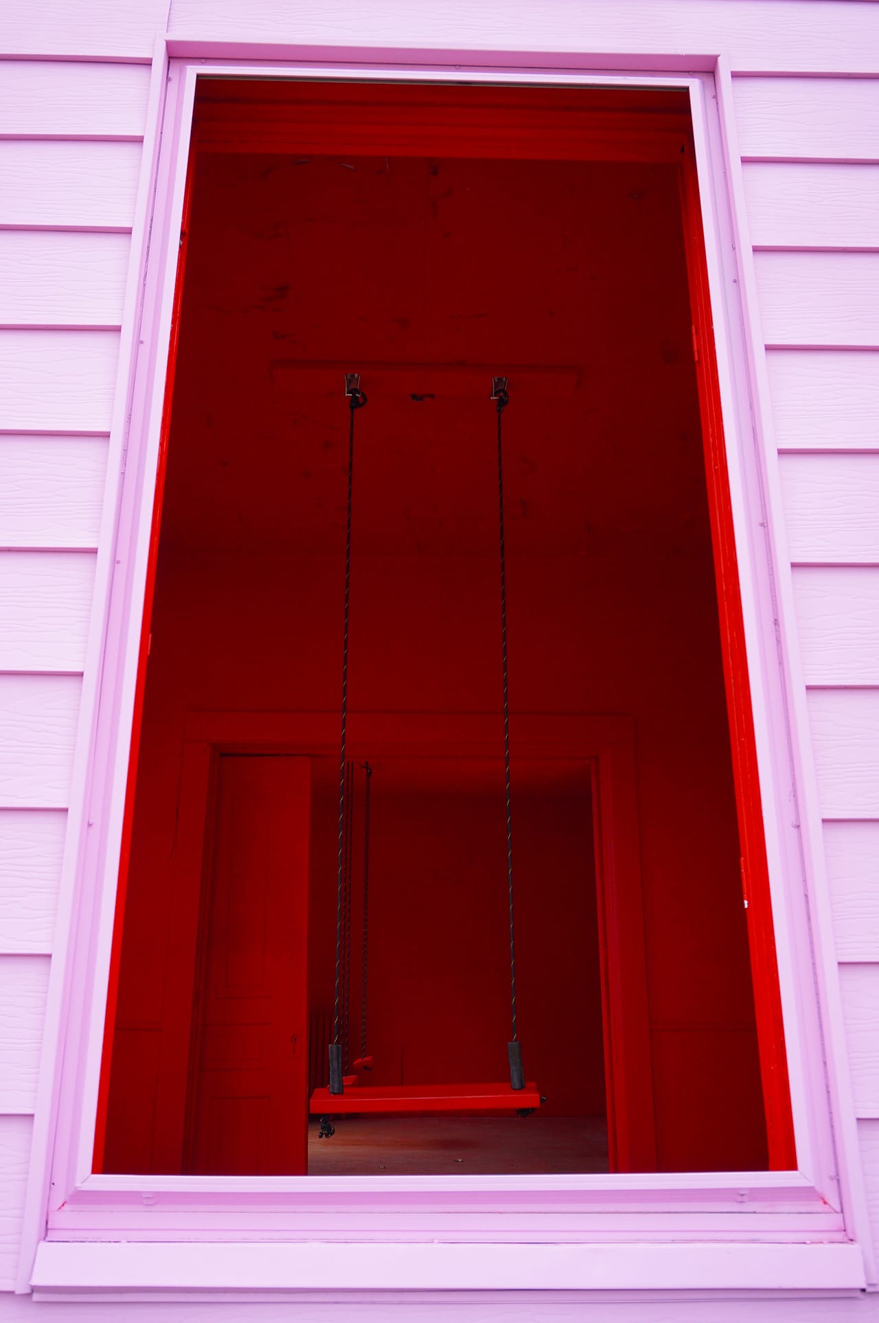 Detail of Kate Gilmore’s "Higher Ground" at the Rumsey Street Project (photo by Jillian Steinhauer/Hyperallergic)