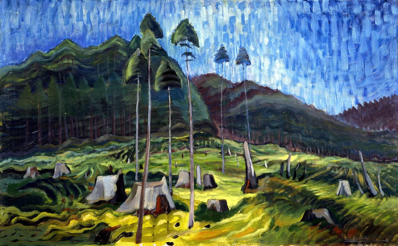 Emily Carr, "The Remains of a Forest" (1939) (via Wikimedia)