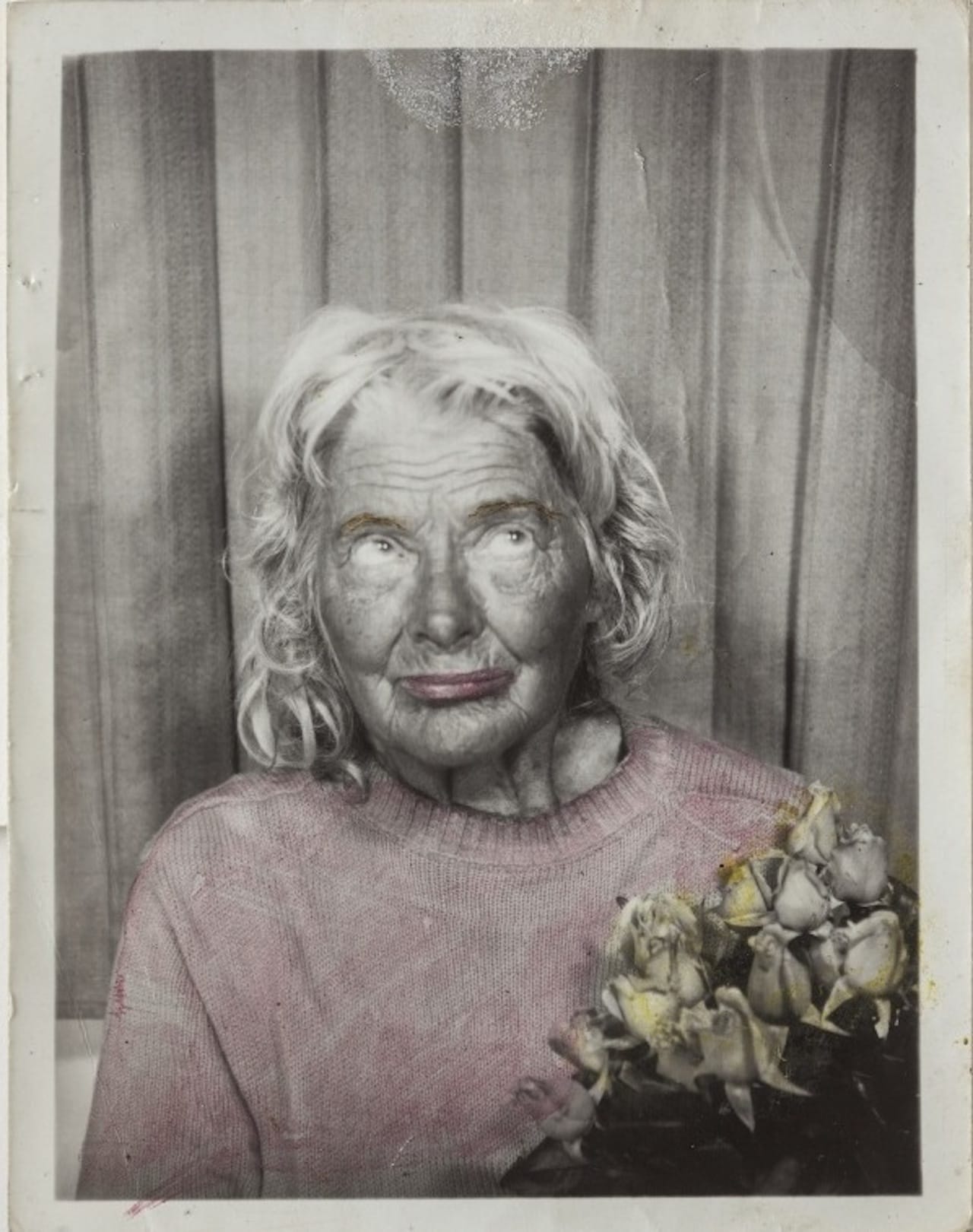 Lee Godie, untitled (detail from 12 photobooth self-portrait set), n.d., gelatin silver print, 12½ x 61 x 2½ in.