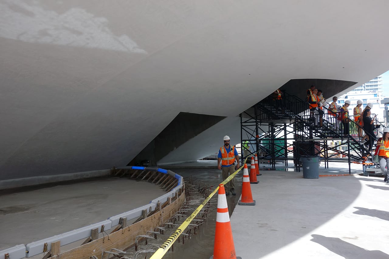 Inside the under-construction Faena Forum in Miami Beach, designed by Rem Koolhaas and OMA