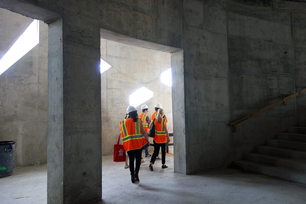 Inside the under-construction Faena Forum in Miami Beach, designed by Rem Koolhaas and OMA