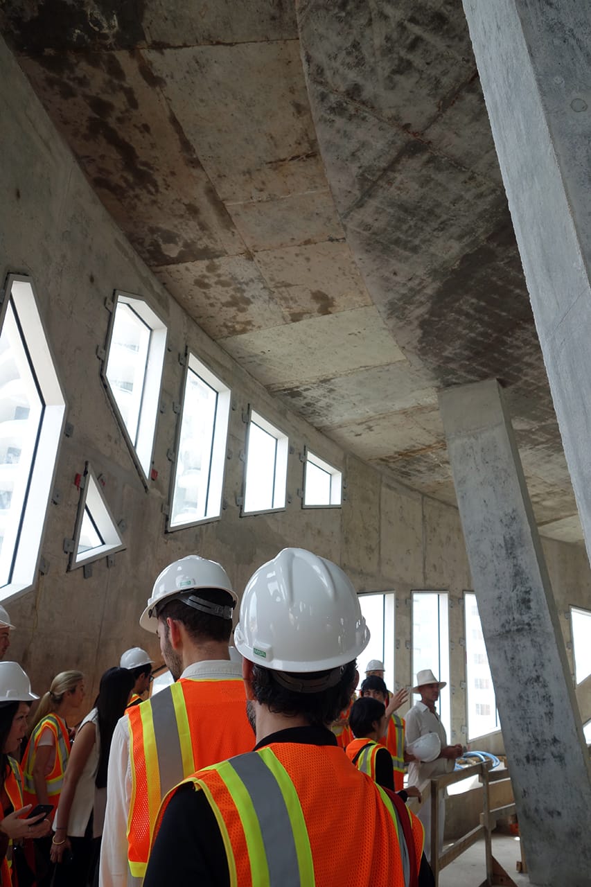 Inside the under-construction Faena Forum in Miami Beach, designed by Rem Koolhaas and OMA