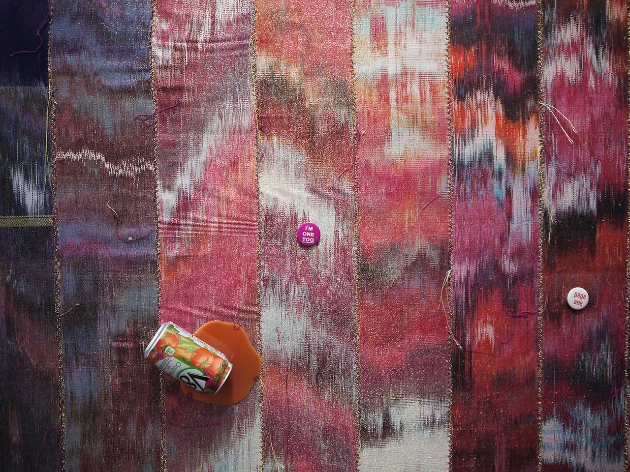 Detail of a mixed-media piece by Josh Faught at Lisa Cooley gallery