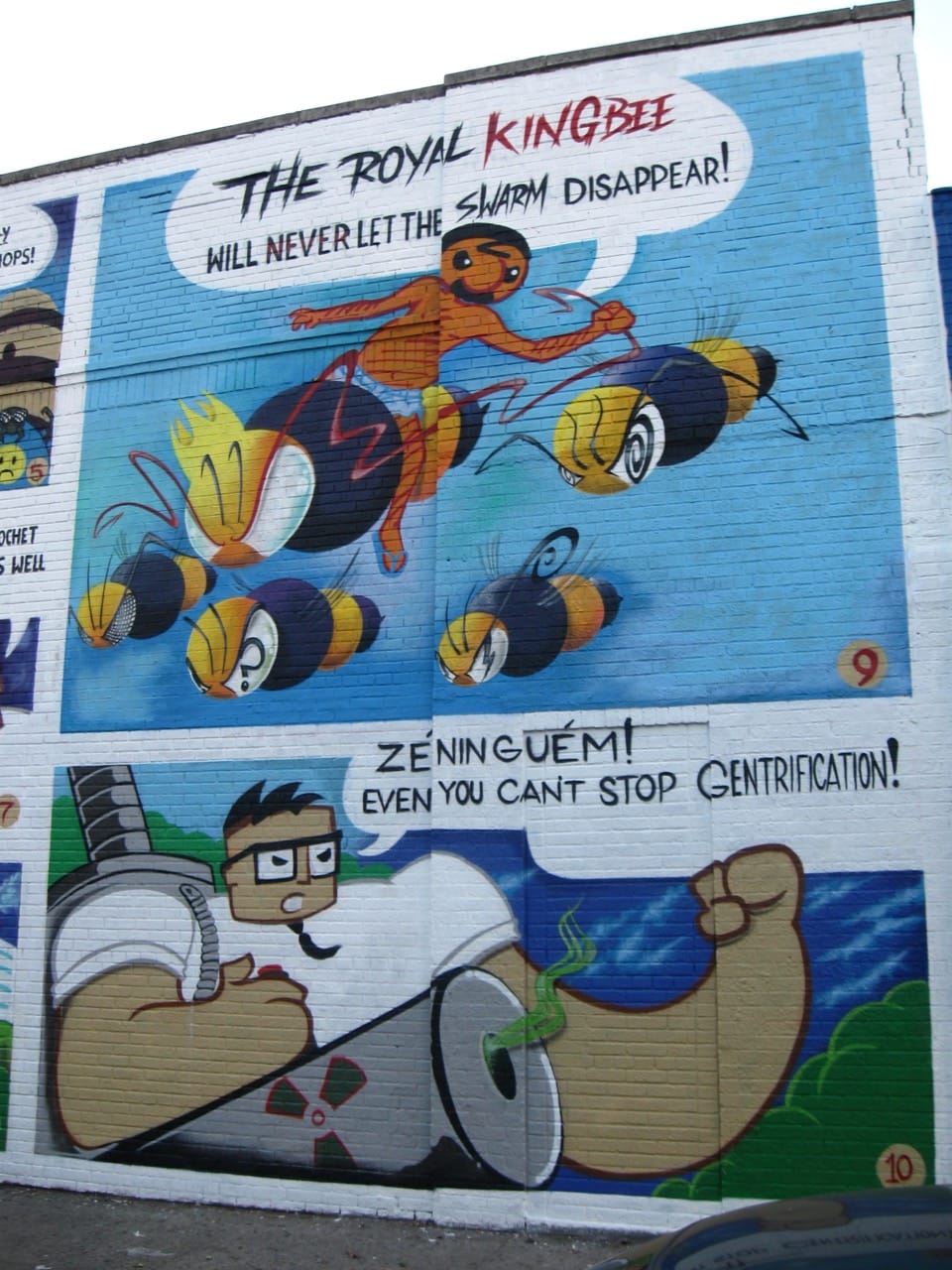 Mural by Tita Na Rua and KingBee on Walton Avenue. All photos by author for Hyperallergic.