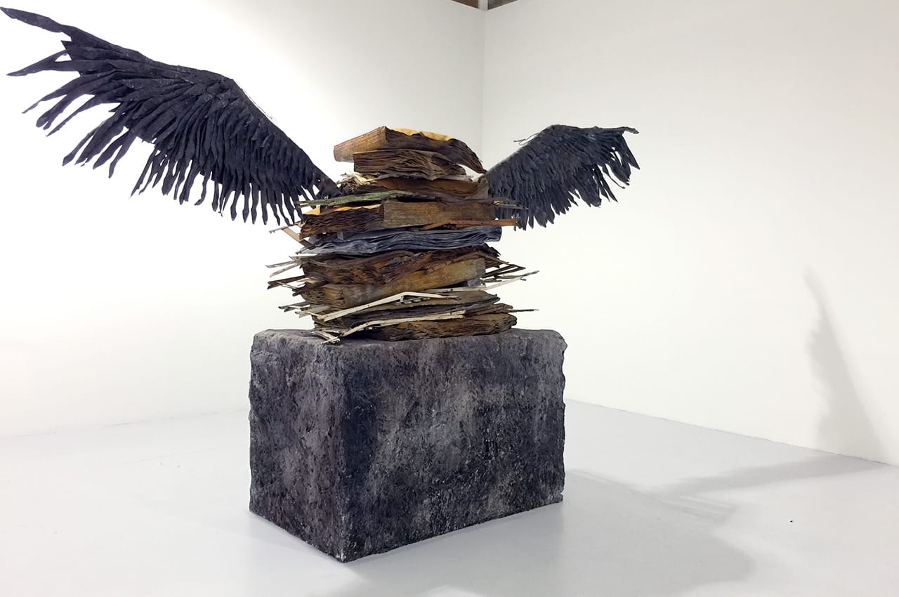One of the large works by Anselm Keifer at the Margulies Collection (photo by the author for Hyperallergic)