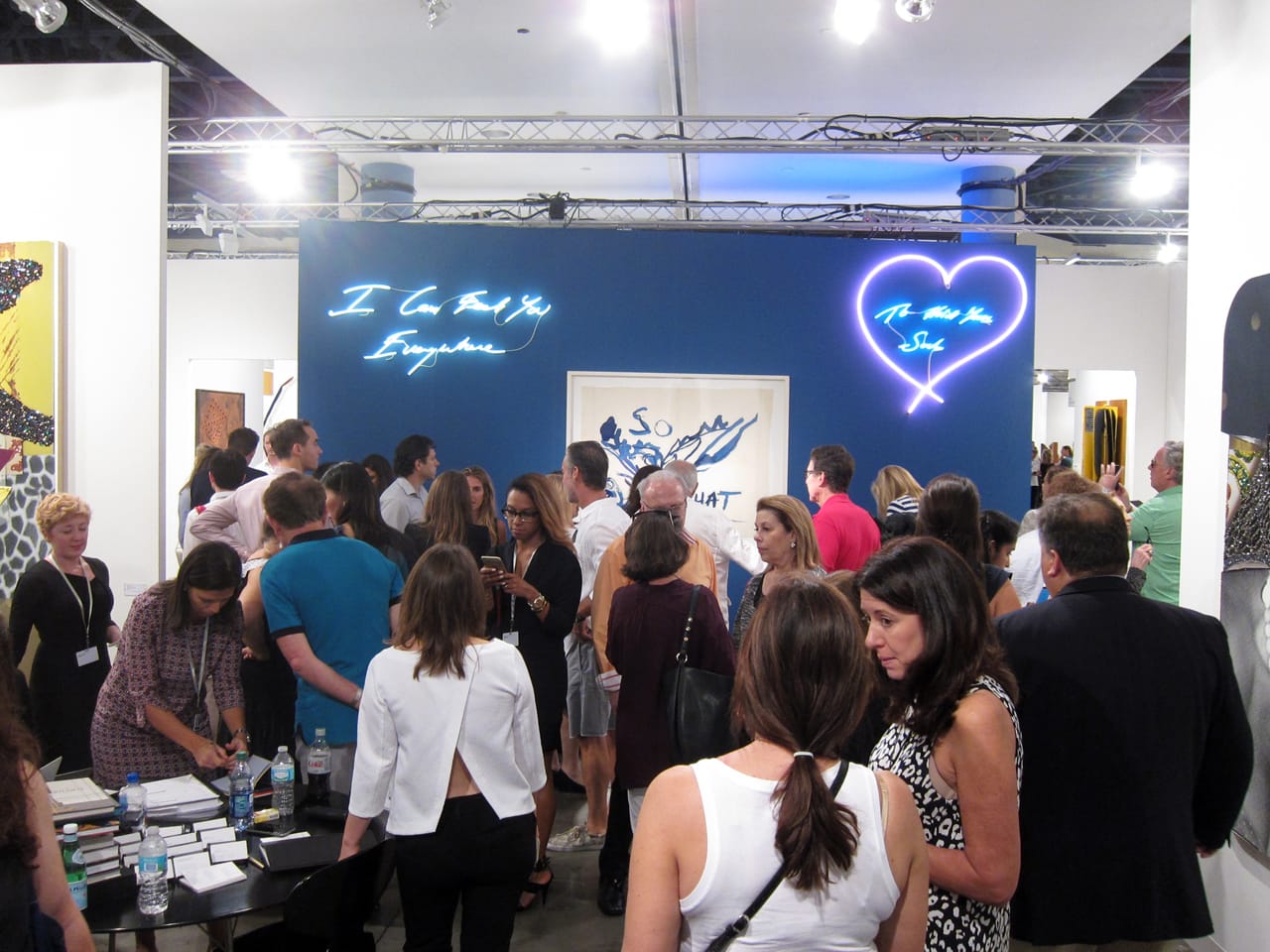 Lehmann Maupin's booth was literally lit by Tracey Emin's work, but it was also lit (all photos by the author for Hyperallergic unless otherwise noted)