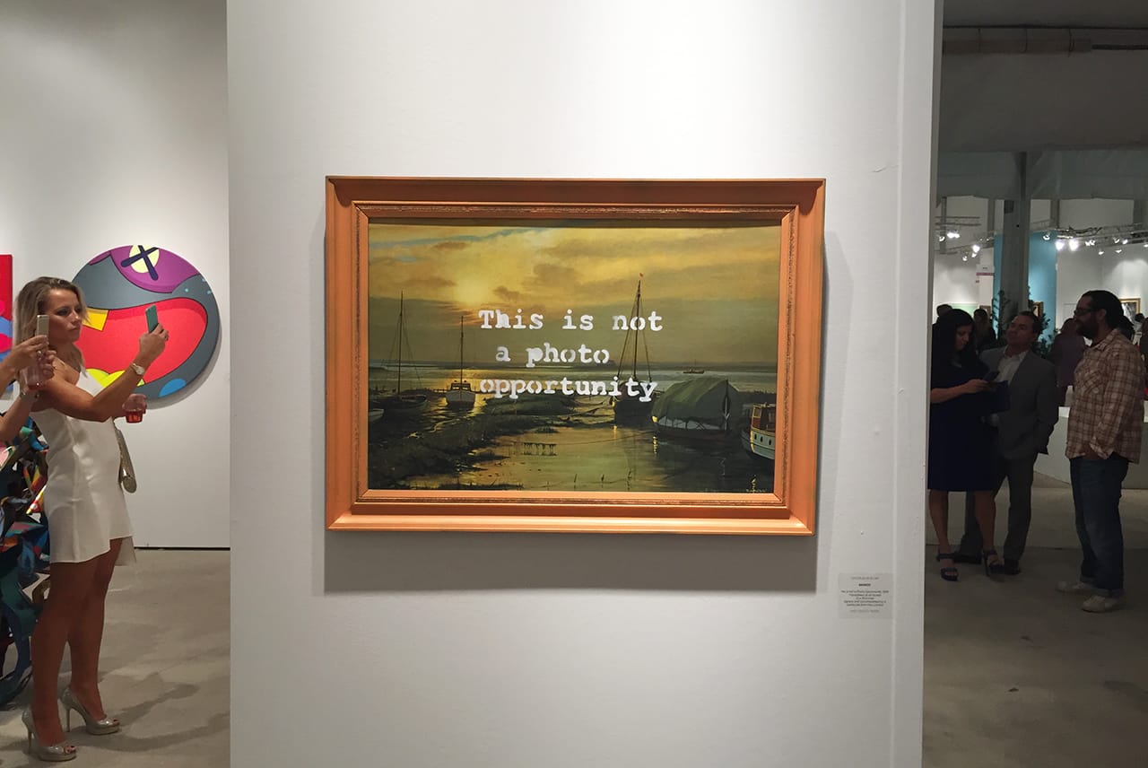 Work by Banksy at Arcature Fine Art (all photos by the author for Hyperallergic)