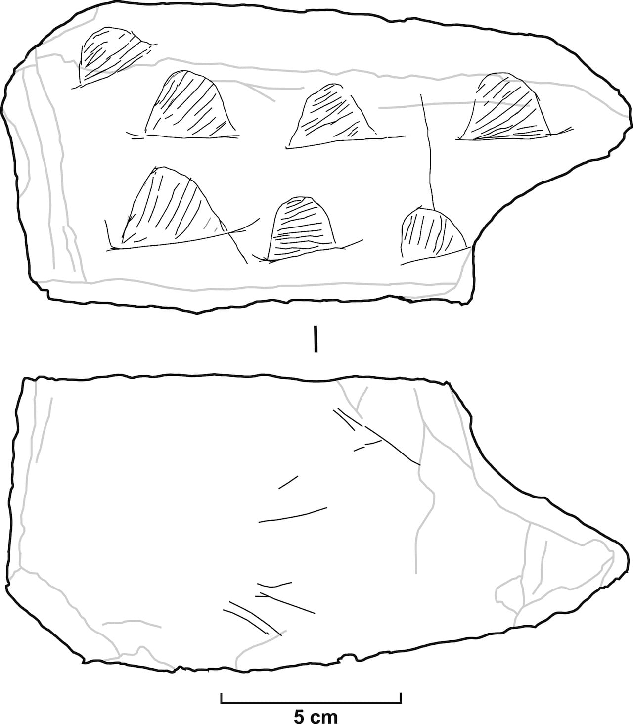 Drawing of the engraved slab.