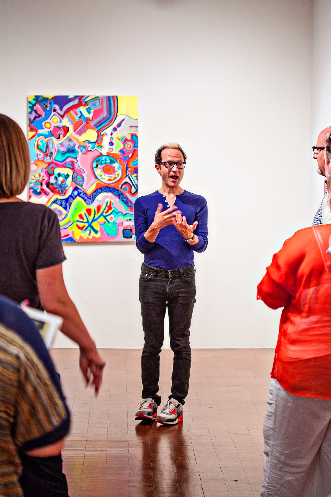 Wayne Koestenbaum speaking to visitors (click to enlarge)