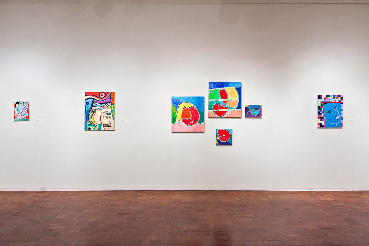 Installation view, 'Wayne Koestenbaum: Unfamiliar Grammar, Paintings from 2010-2015' at the University of Kentucky Art Museum (click to enlarge)