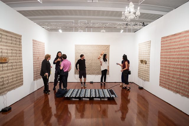 Installation view of the Overduin & Co. booth at the 2014 Nada art fair (photo MIchael Groth/Hyperallergic)