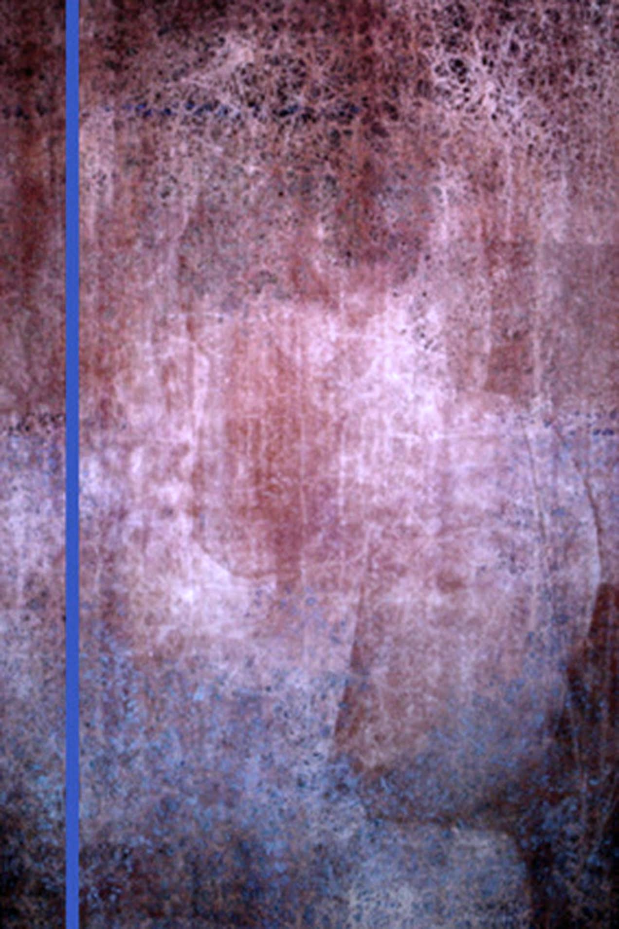 Joseph Nechvatal, "penelOpe pandemOnium" (2014), computer-robotic assisted acrylic on velour, 66 x 42 in.