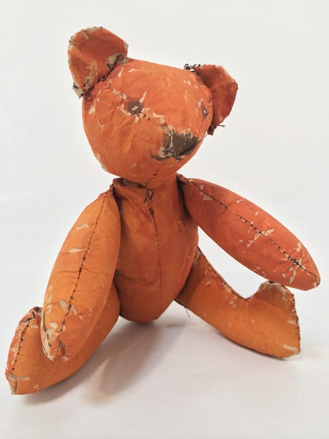 Phranc, "Swelly" (2015), Kraft paper, gouache, thread, polyfill, 6 x 6 x 5 in. (via craigkrullgallery.com)