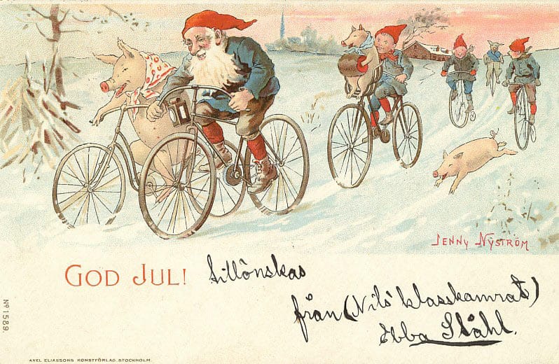 "God Jul" ("Merry Christmas") (before 1946), art by Jenny Nyström (wia Wikimedia)