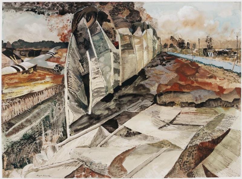 Albert Richards, "France - the Beach Head, 1944" (1944) (via Imperial War Museums)