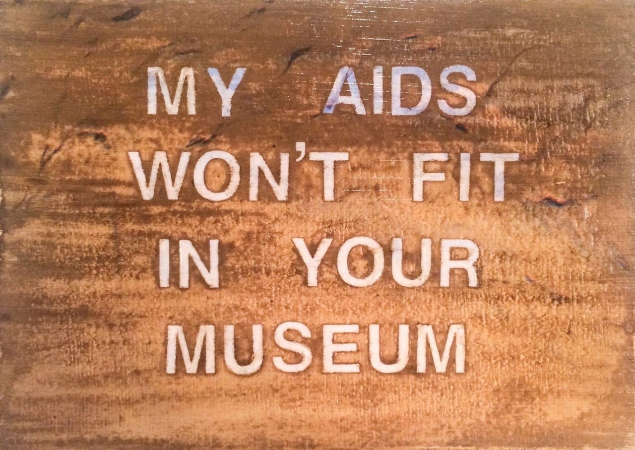 Shan Kelley, "With Curators Like These, Who Needs A Cure" (2015) (via hammer.ucla.edu)