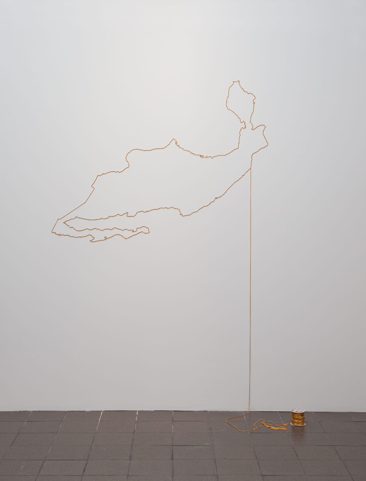 Eduardo Abaroa's map of Mexico, "bisuteria, varios km" (1991) (photo by Joseph Hu, courtesy Moore)