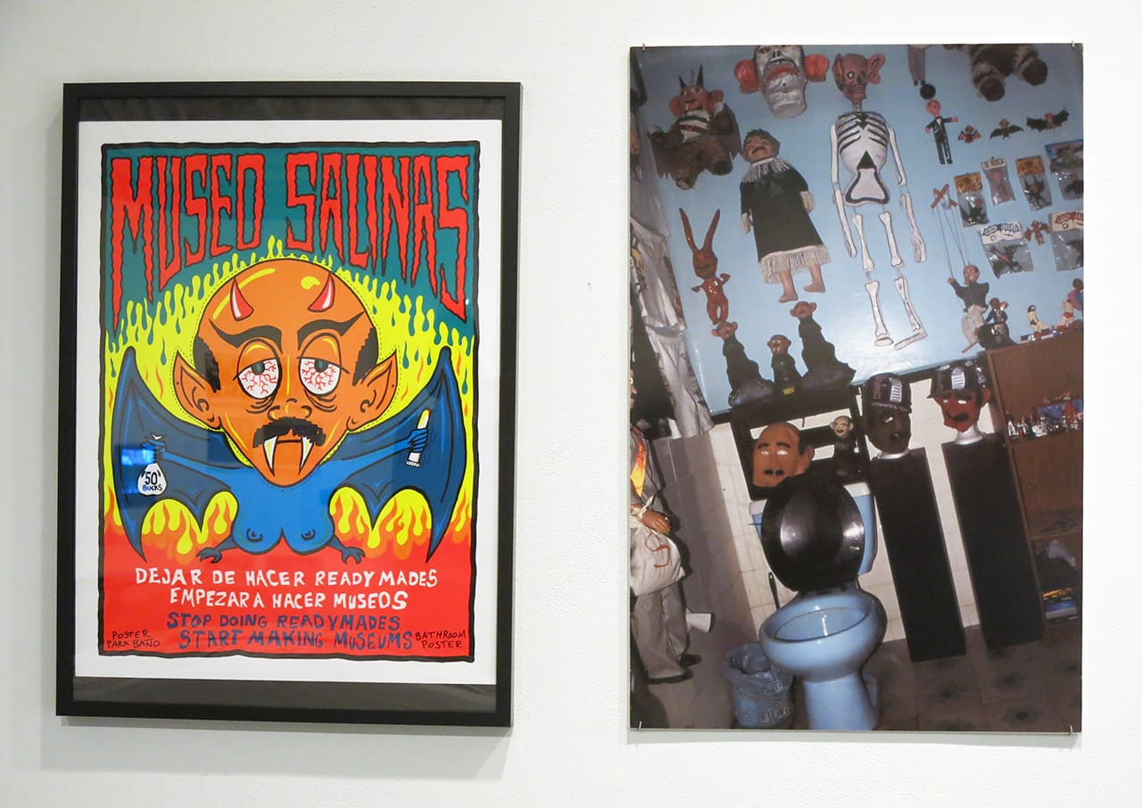 Documentation of Vicente Razo’s “Museo Salinas” (1994) at the Galleries at Moore (photo by the author for Hyperallergic) (click to enlarge)