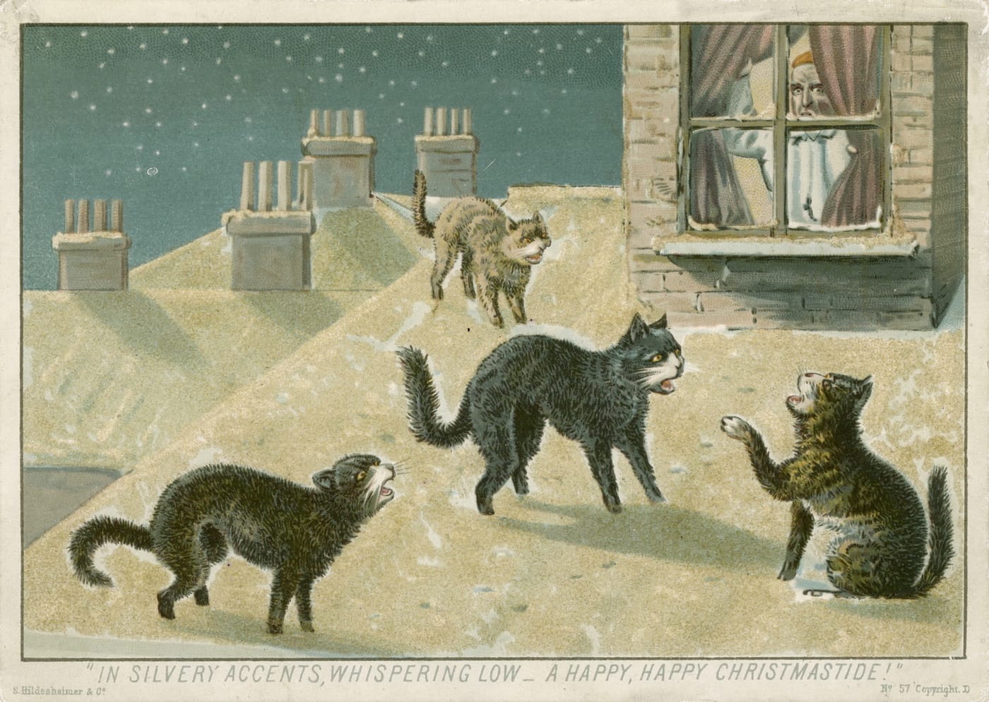 "In silvery accents, whispering low – A happy, happy Christmastide!" (England, 1880) (courtesy Toronto Public Library)