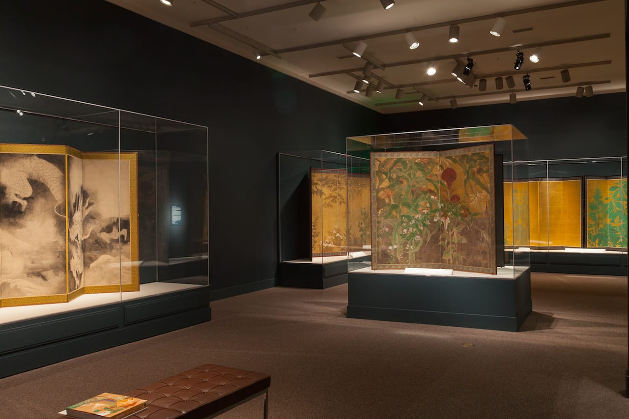 Installation view of 'Sōtatsu: Making Waves' at Arthur M. Sackler Gallery, Smithsonian (photo by Neil Greentree)
