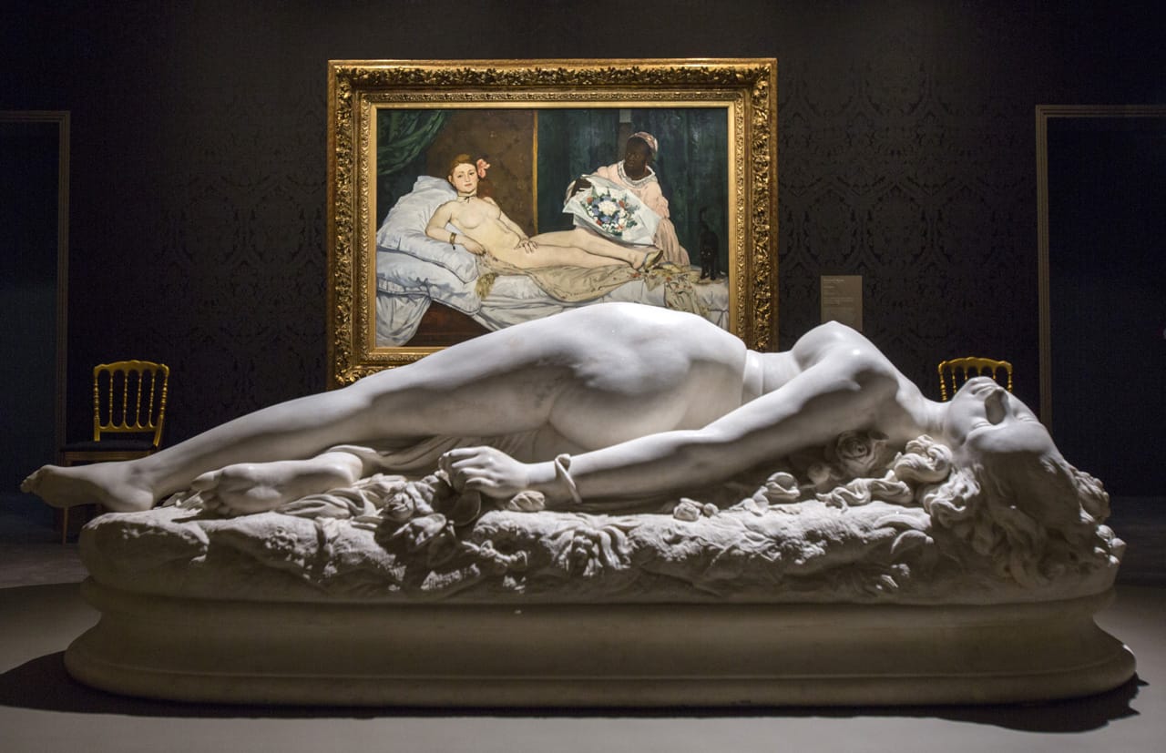 Installation view of 'Splendour and Misery. Pictures of Prostitution, 1850–1910' at the Musée d'Orsay (photo by Sophie Boegly, © Musée d’Orsay)