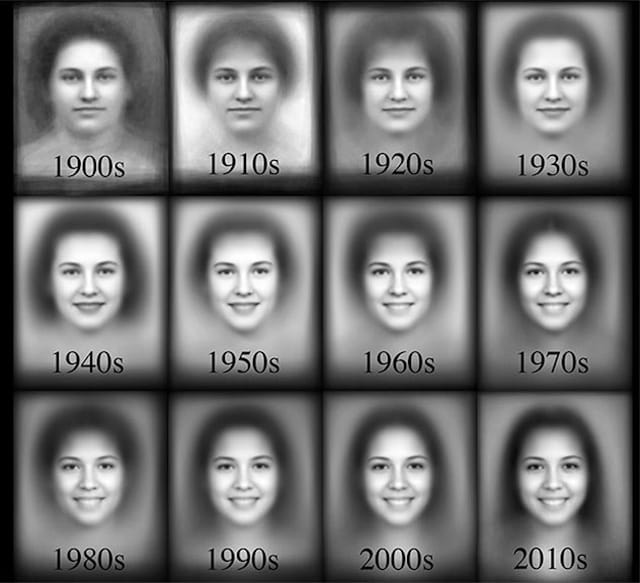 Average images of students by decade (via arxiv.org)