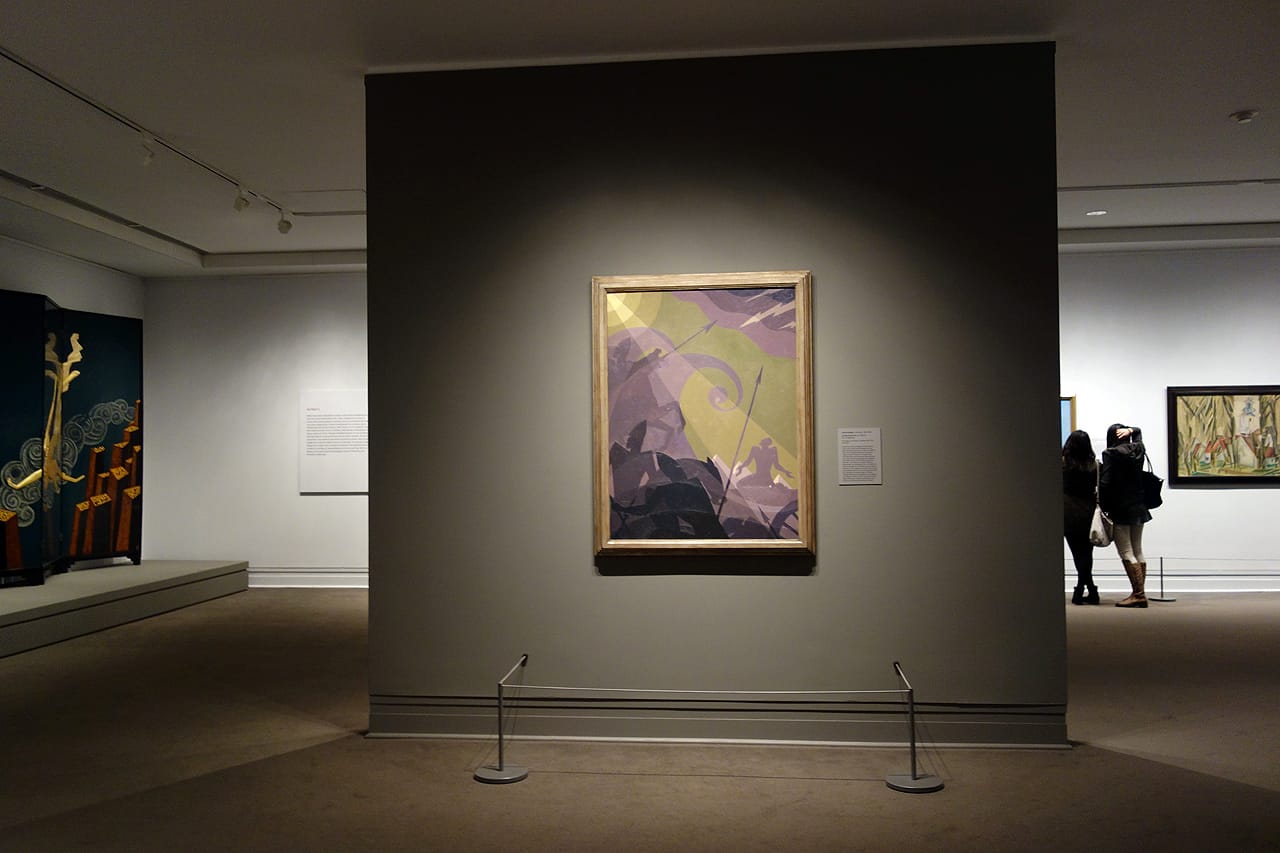 Aaron Douglas, "Let My People Go" (1935-39), oil on masonite, at the Metropolitan Museum of Art