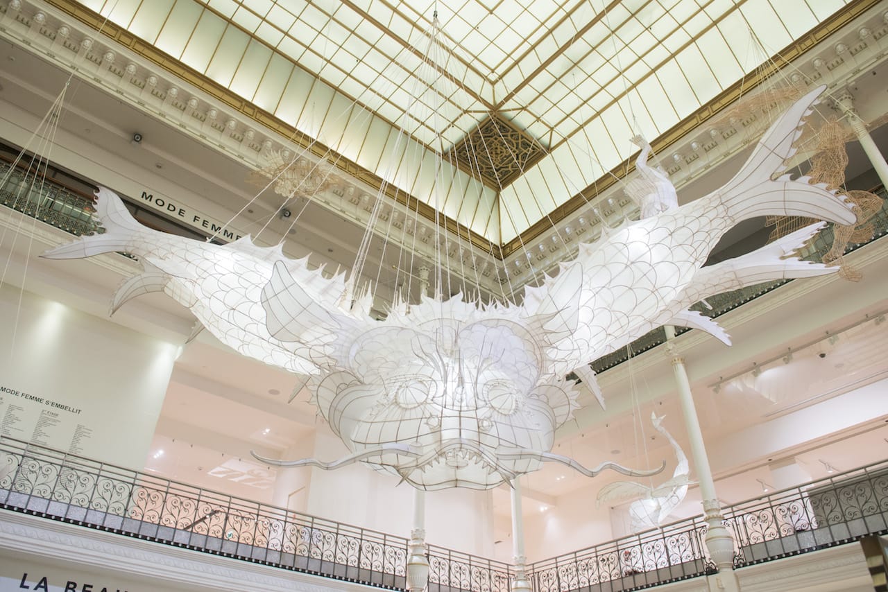 Installation view of Ai Weiwei's 'Er Xi, Air de jeux' at Le Bon Marché Rive Gauche (photo © Gabriel de la Chapelle, courtesy Le Bon Marché)