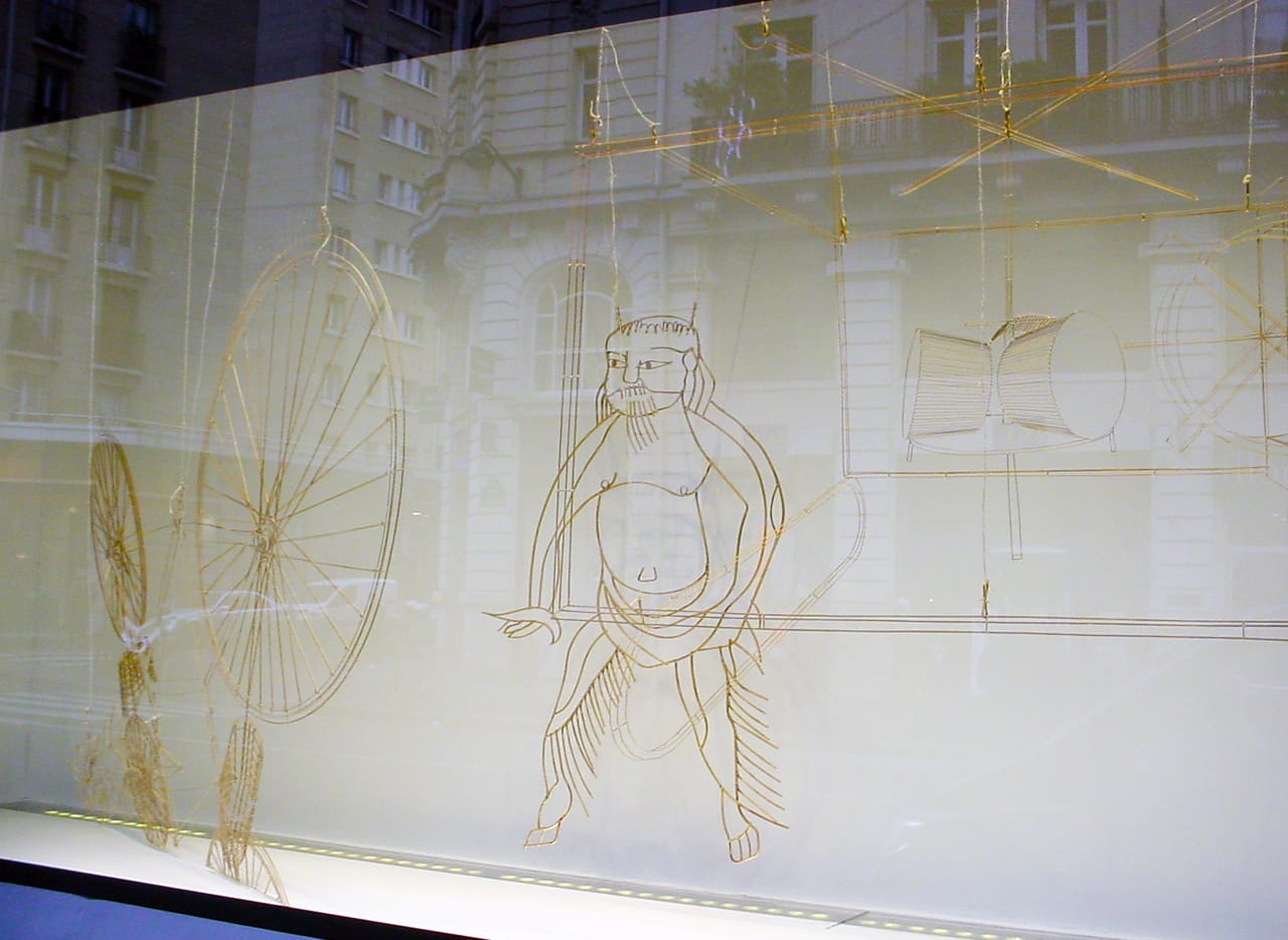 Installation view of Ai Weiwei's 'Er Xi, Air de jeux' at Le Bon Marché Rive Gauche