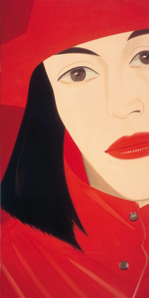 Alex Katz, "Red Coat" (1984)(Alex Katz/VAGA, NY/ Museum of Fine Arts, Boston)