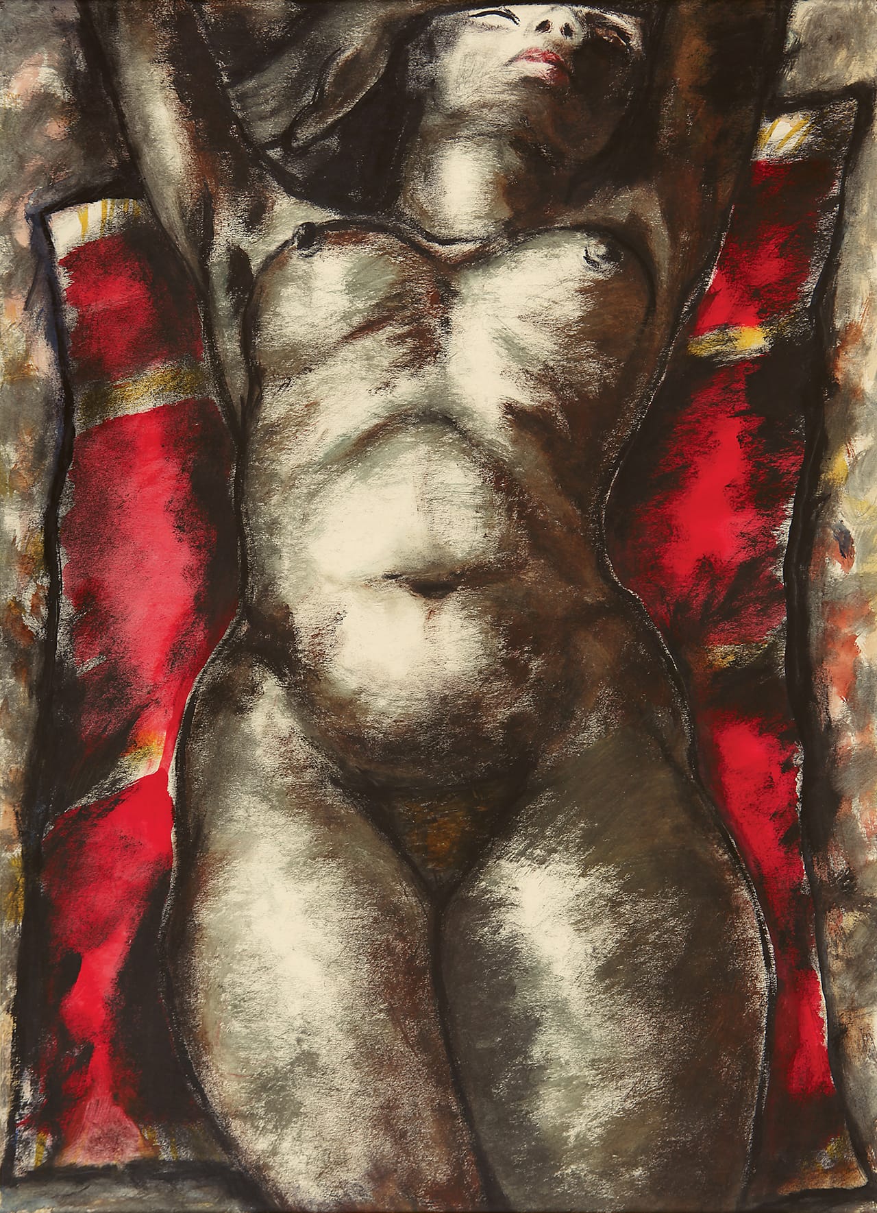 K. H. Ara, "Untitled," gouache on paper, 30.2 x 22 inches (click to enlarge)